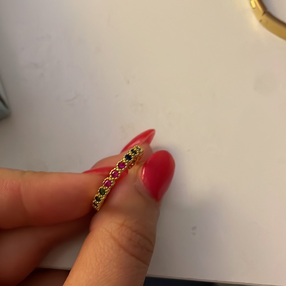 Multi Color Cubic Zirconia Ring - Picture 5 of 5